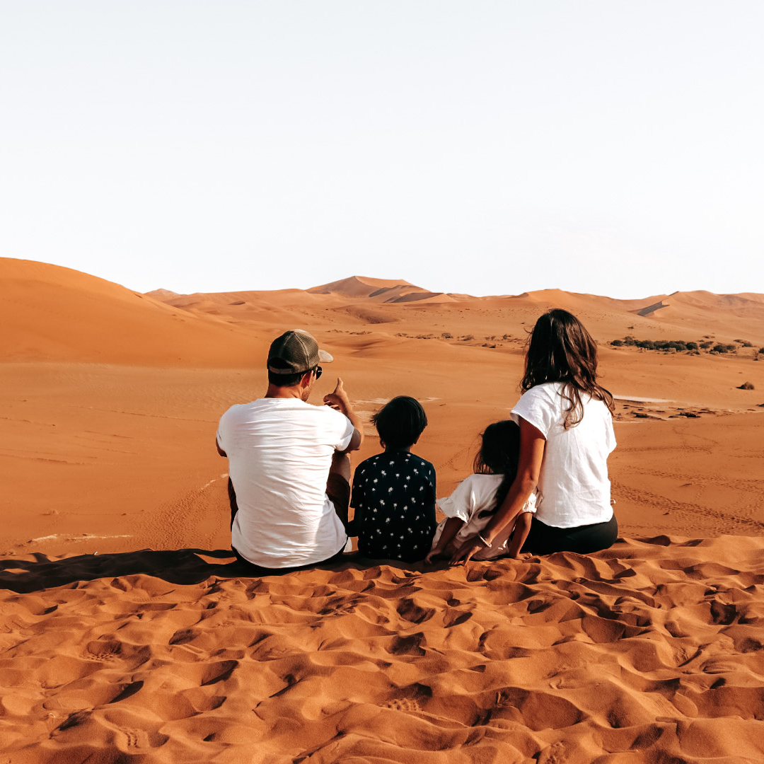 sossuvlei namibie met kinderen